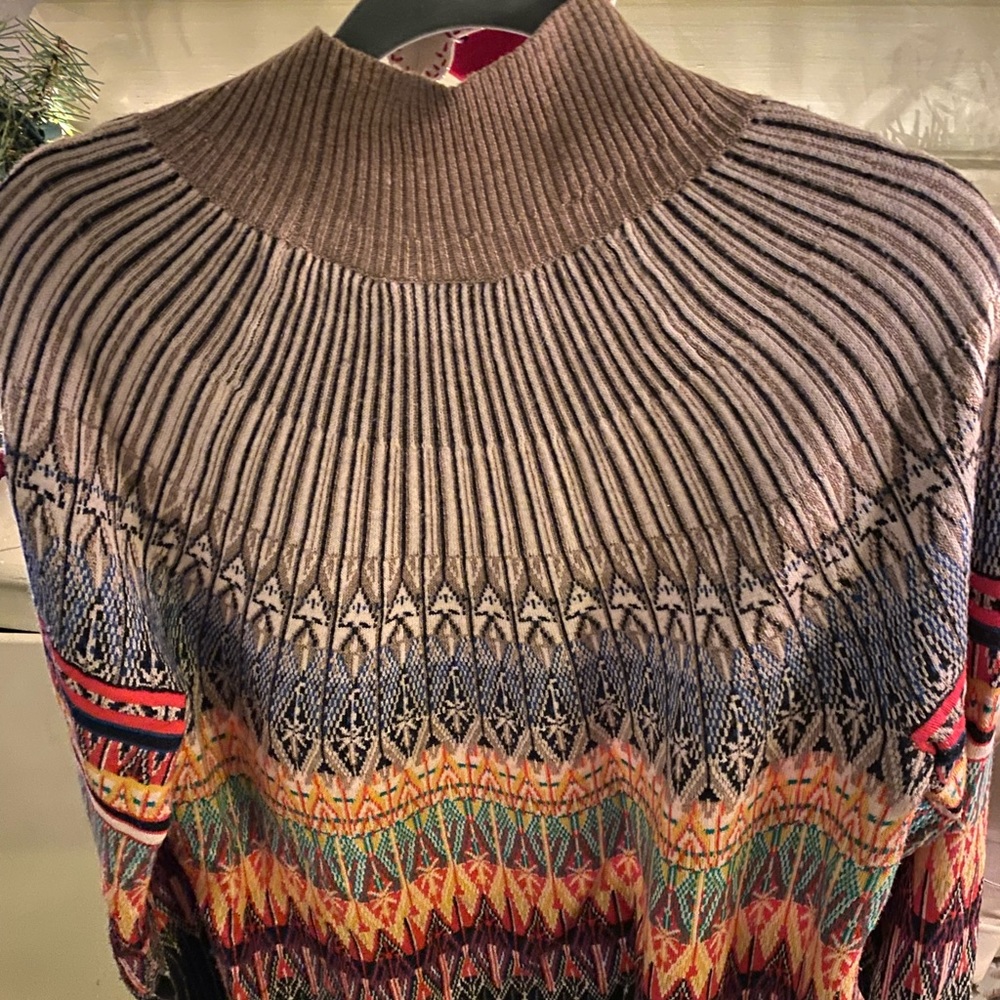 Anthropologie colorful fair isle sweater